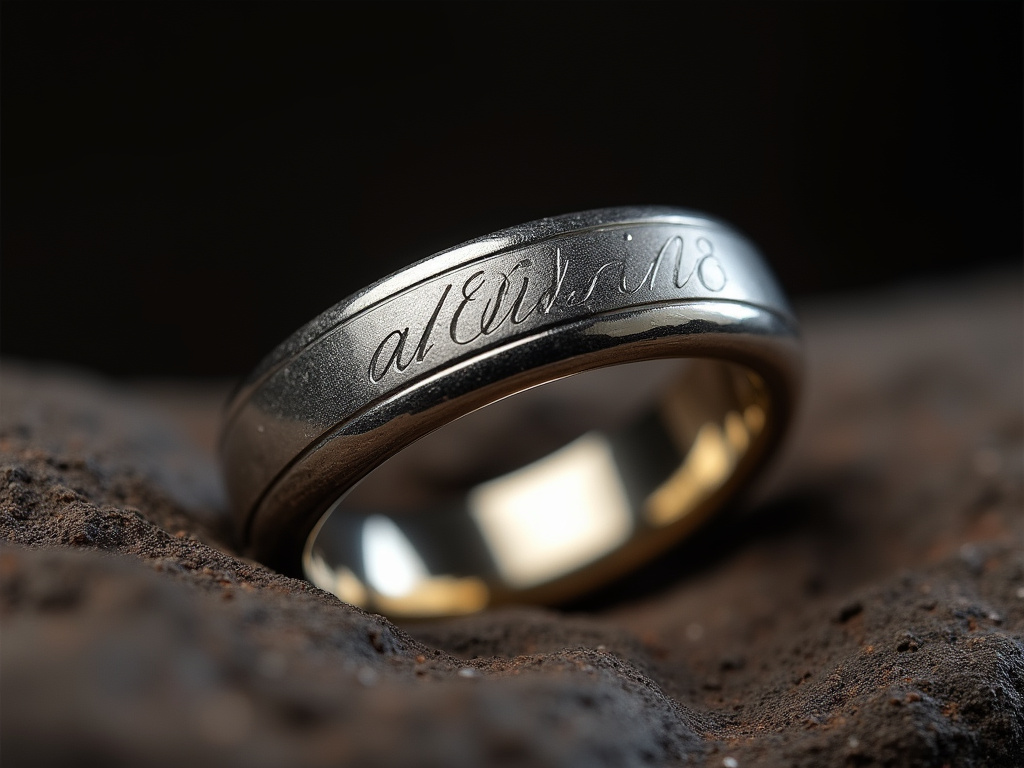 Engraved metal band — wedding bands