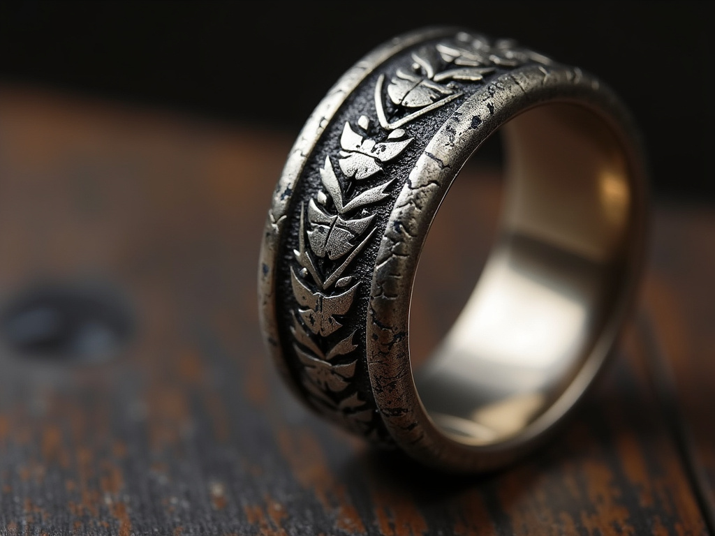 Engraved metal band — wedding bands