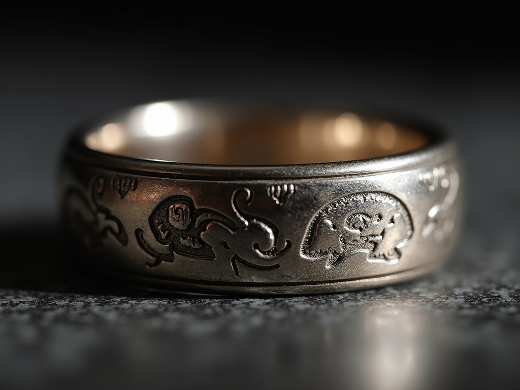 Engraved metal band — wedding bands