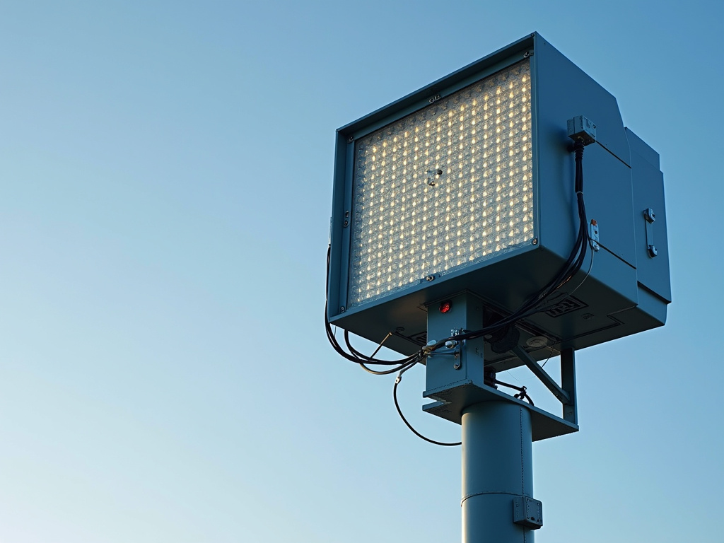 Floodlight tower — solar lighting for military bases