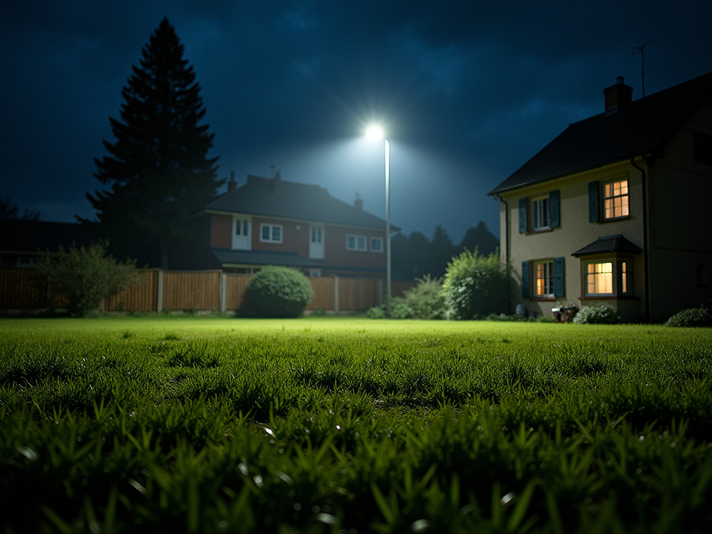 Floodlit yard — solar flood lights
