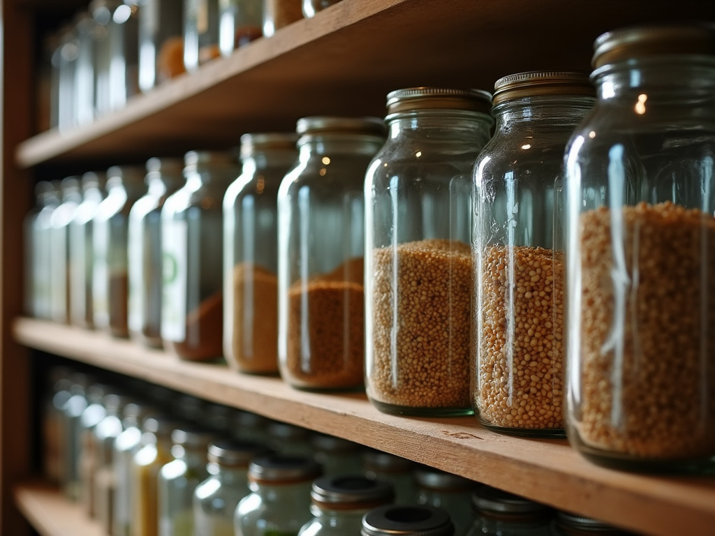 Glass jars shelf — cannabis dispensary Maine