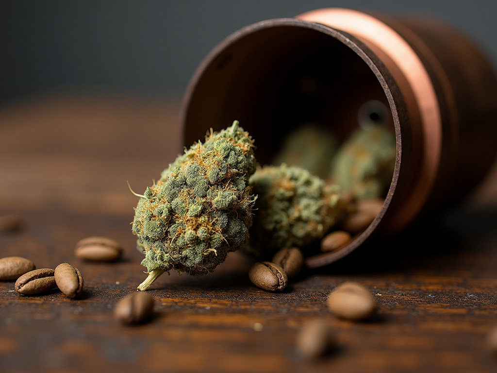 Grinder and bud — cannabis flower