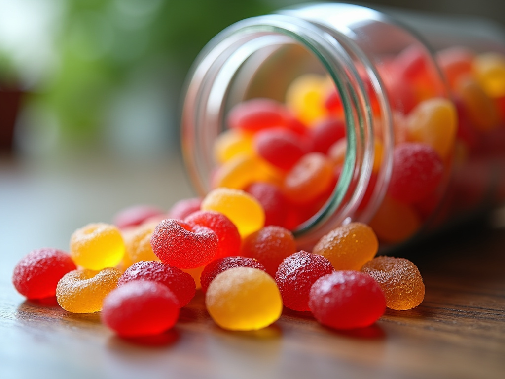 Gummy candies jar — cannabis gummies
