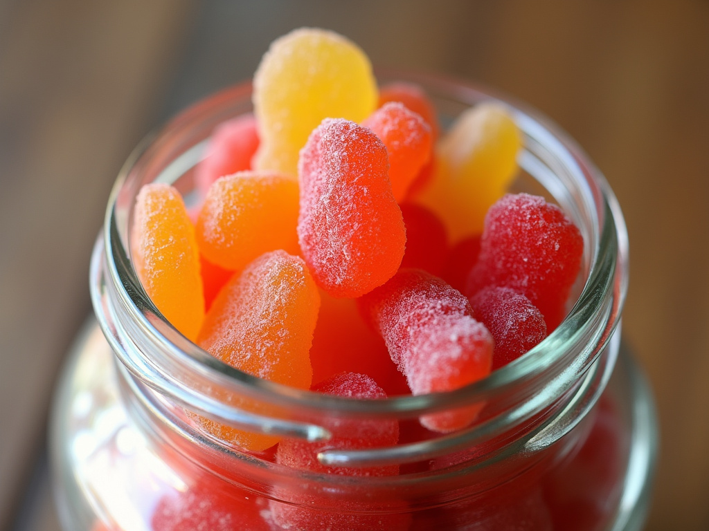Gummy candies jar — cannabis gummies