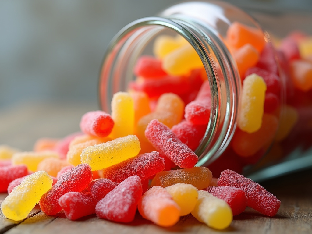 Gummy candies jar — cannabis gummies