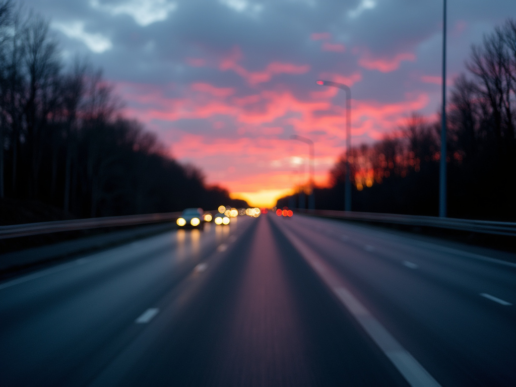 Highway at dusk — expedited car shipping