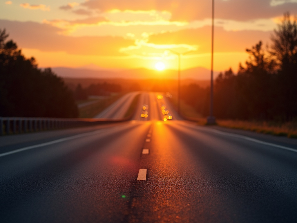 Highway at sunset — car shipping Illinois