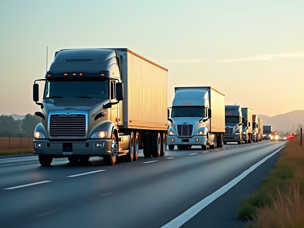 Highway truck convoy — car shipping Texas
