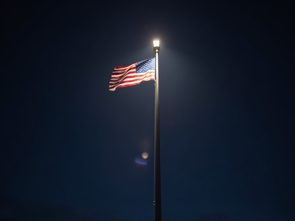 Illuminated flagpole — solar flag pole lighting