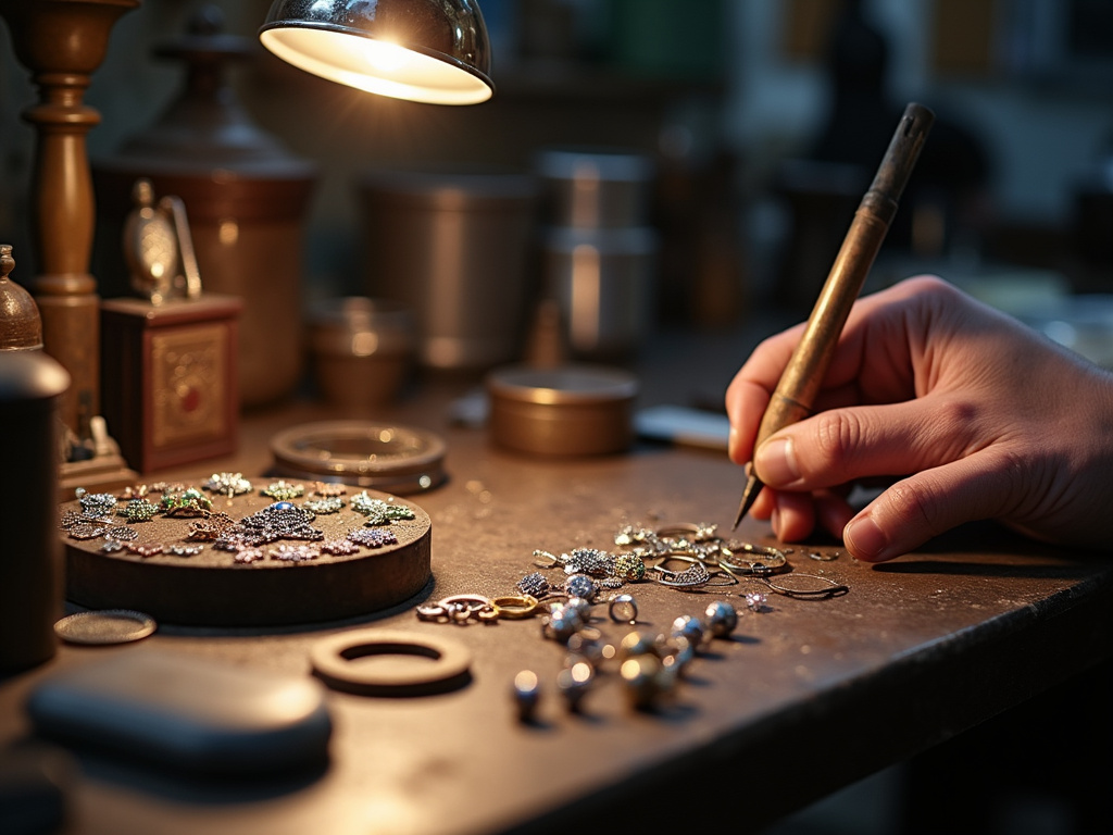 Jeweler workbench — emerald cut engagement rings