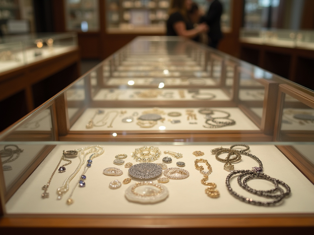 Jewelry display case — emerald cut engagement rings
