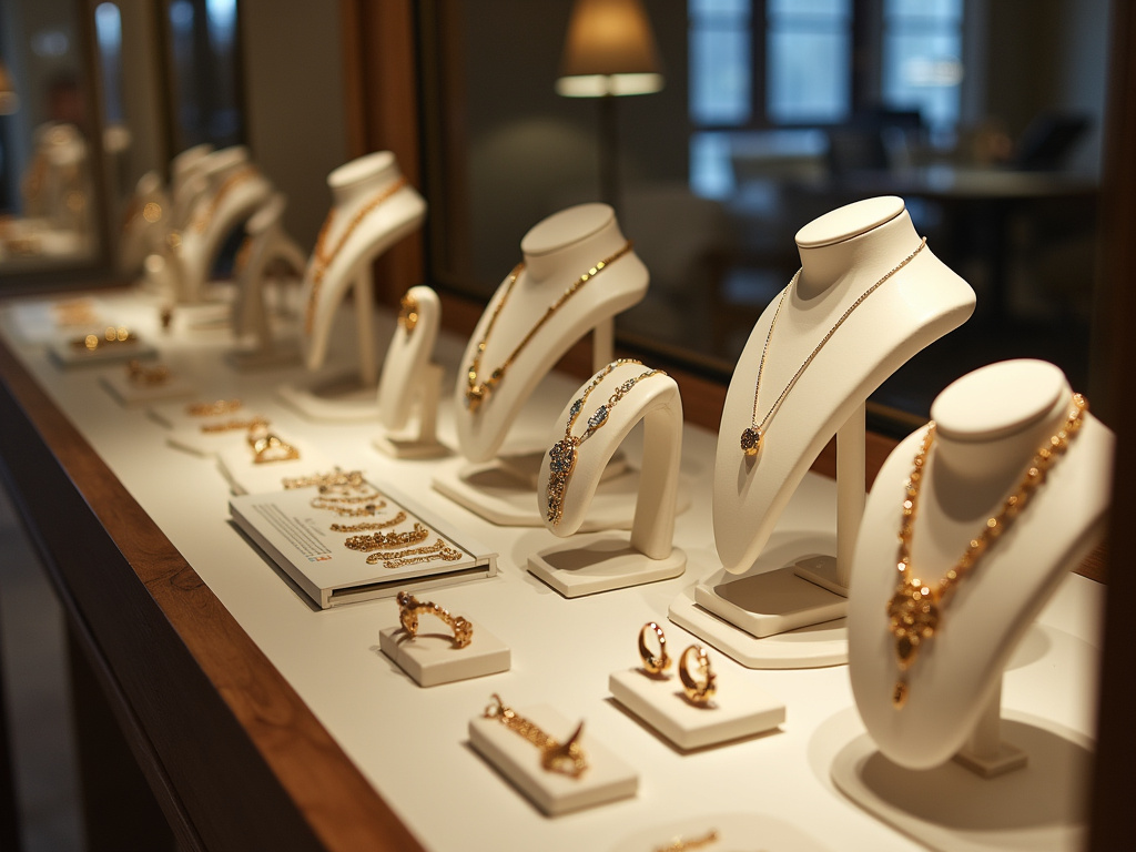 Jewelry display case — emerald cut engagement rings