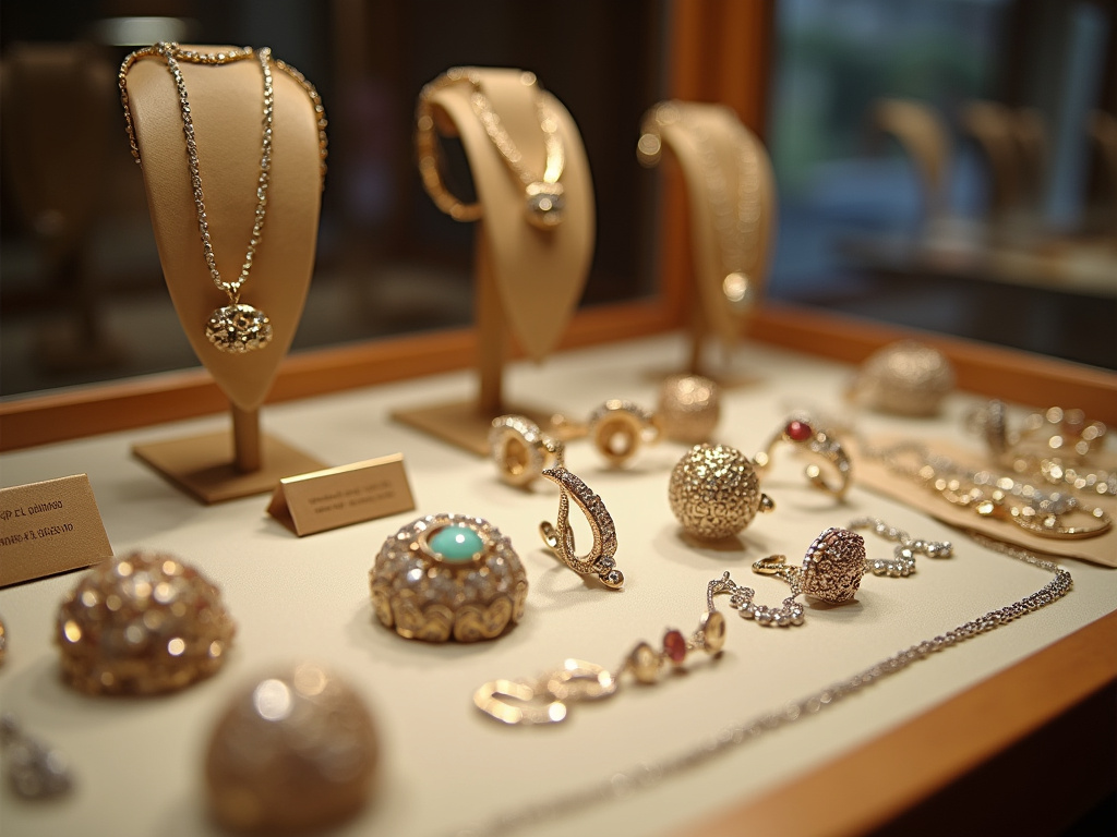 Jewelry display case — emerald cut engagement rings