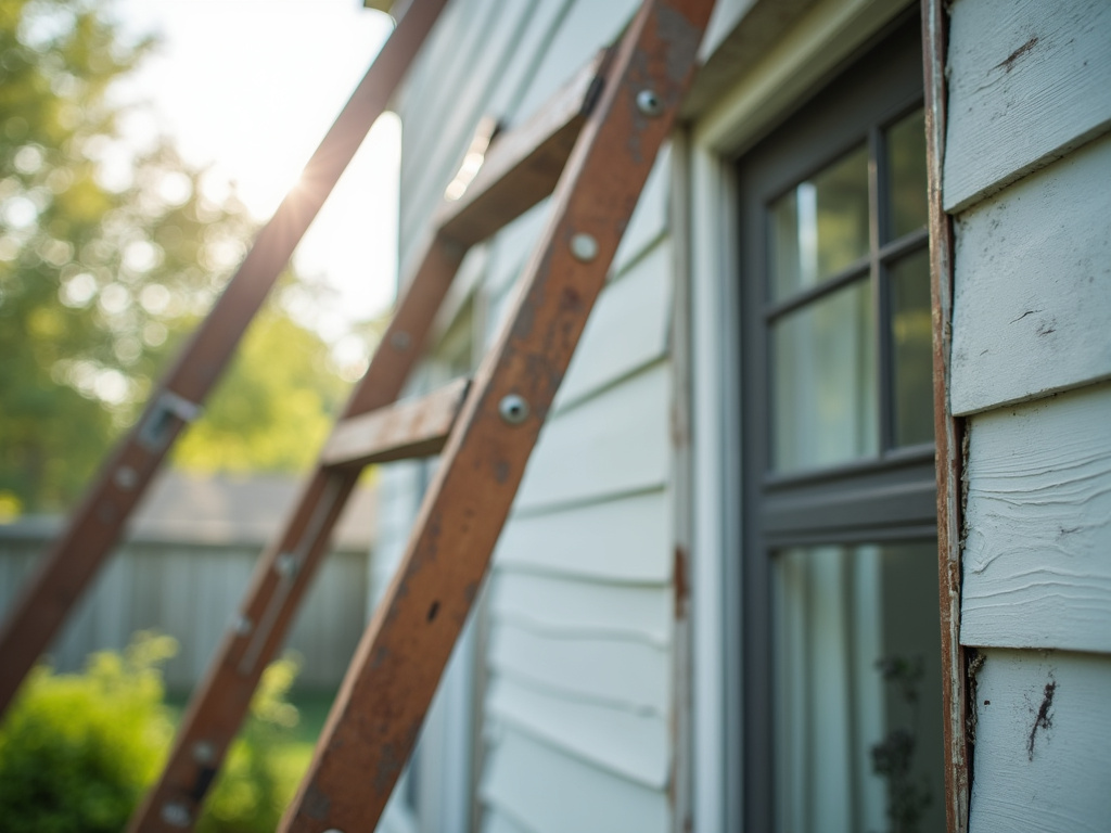 Ladder against house — roofing dacula ga