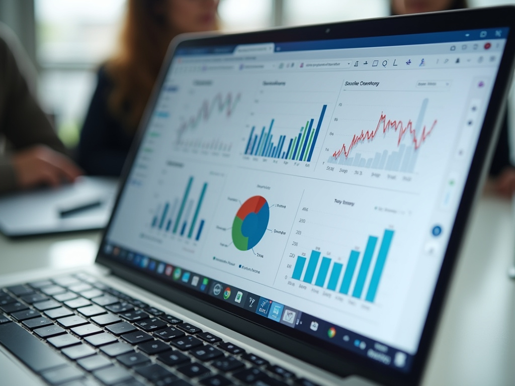 Laptop with charts — BlckPanda content marketing