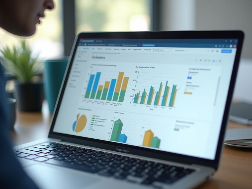 Laptop with charts — HVAC SEO