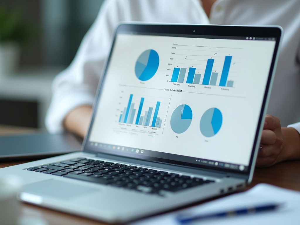 Laptop with charts — HVAC SEO