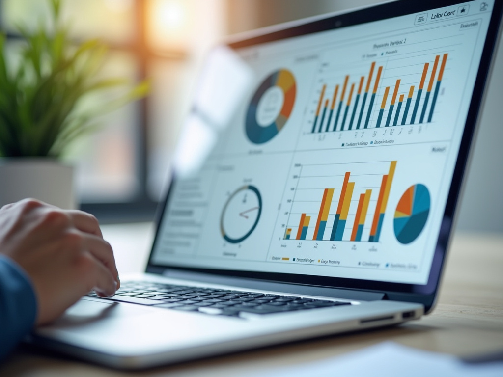 Laptop with charts — SEO agency Kendall FL