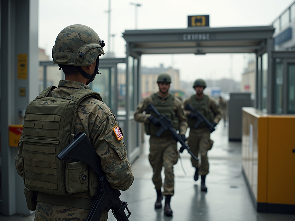 Military checkpoint — solar lighting for military bases