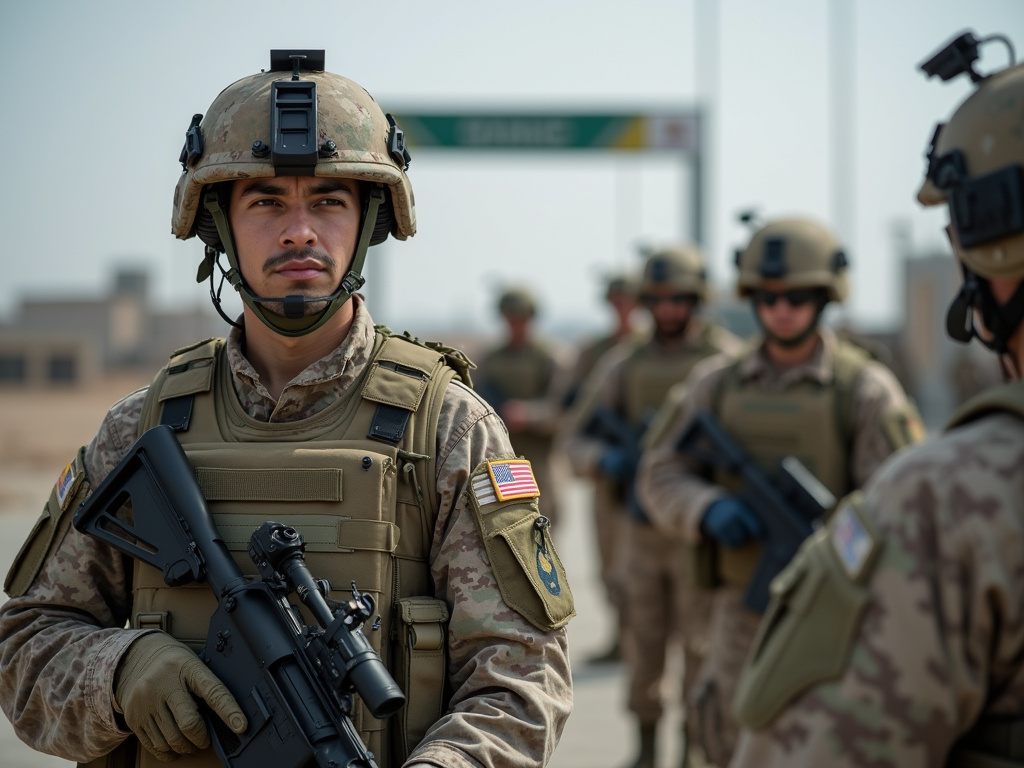 Military checkpoint — solar lighting for military bases