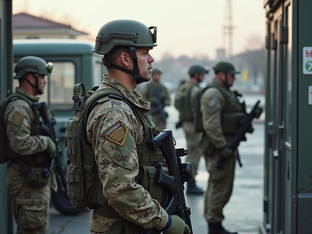 Military checkpoint — solar lighting for military bases