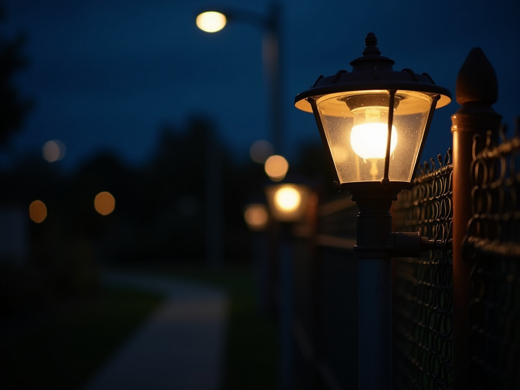 Perimeter fence lighting — solar lighting for military bases