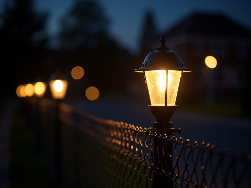Perimeter fence lighting — solar lighting for military bases