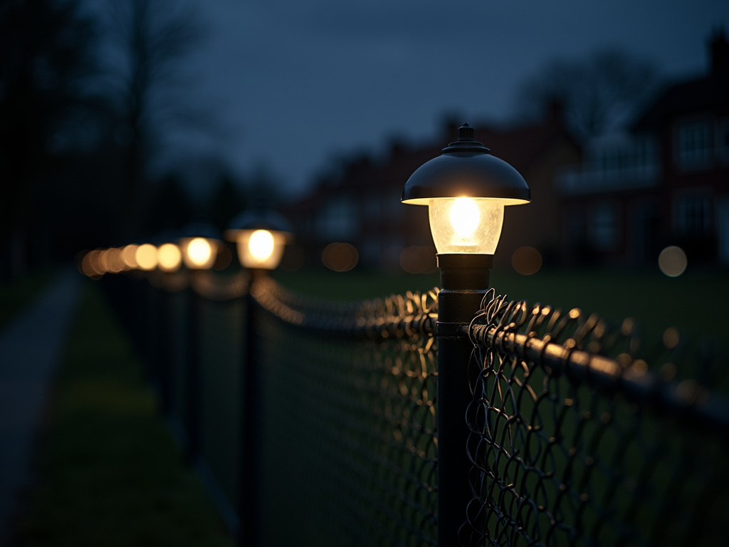 Perimeter fence lighting — solar lighting for military bases
