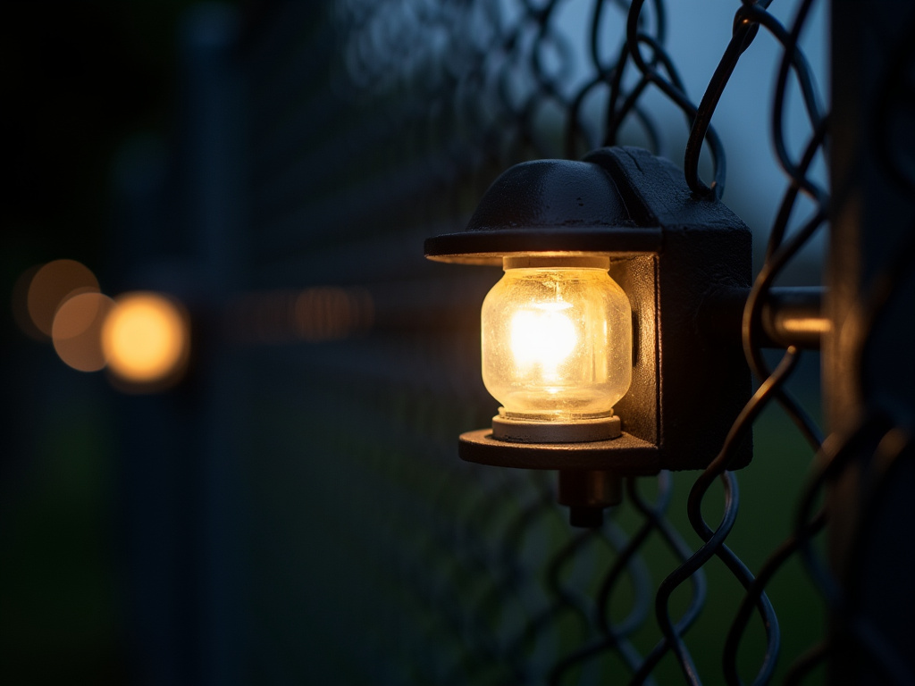 Perimeter fence lighting — solar lighting for military bases
