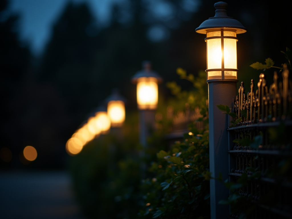 Perimeter fence lighting — solar lighting for military bases