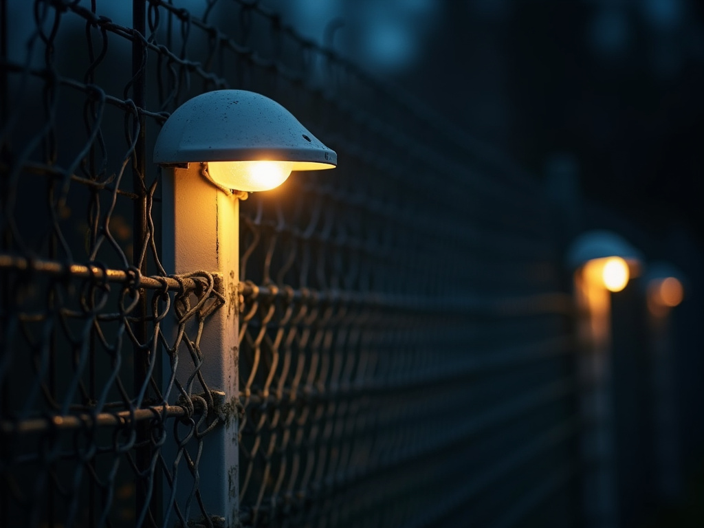 Perimeter fence lighting — solar lighting for military bases