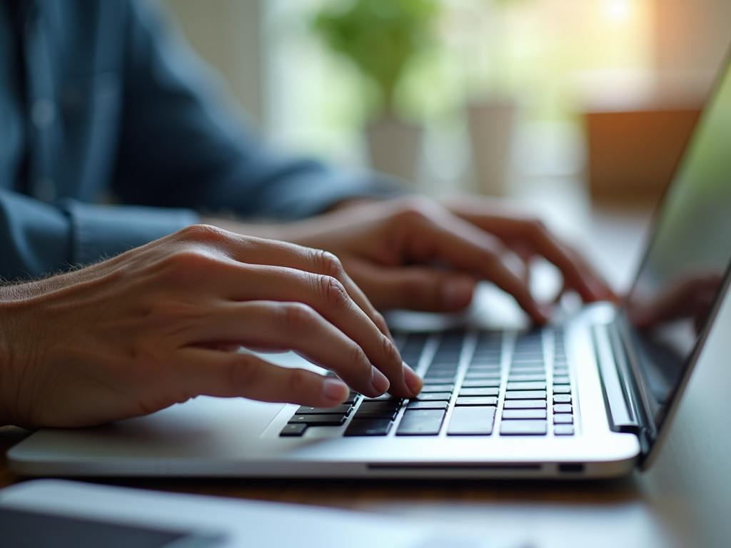 Person typing keyboard — BlckPanda content marketing