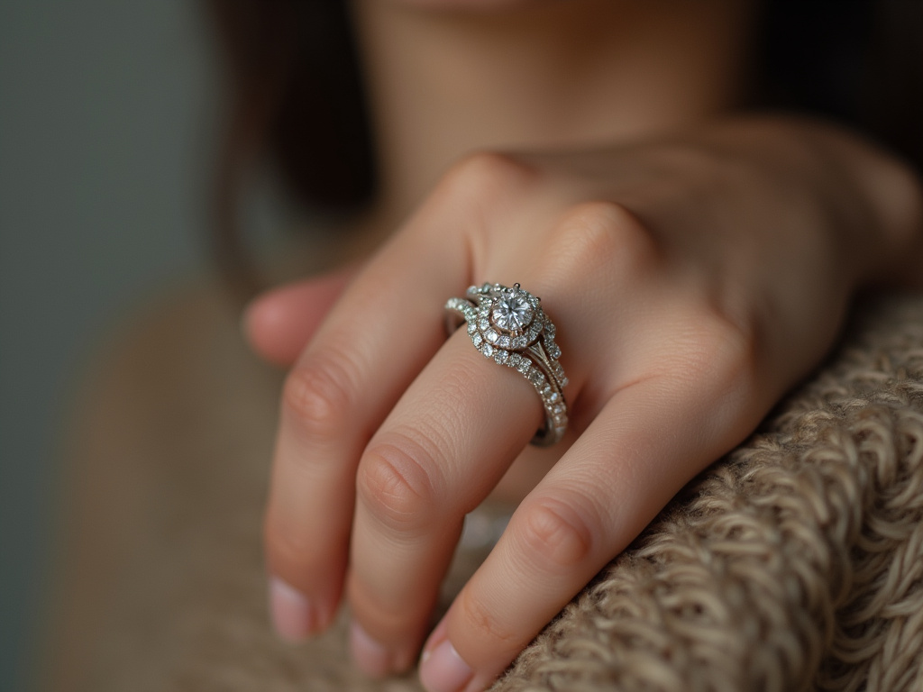 Ring on finger — emerald cut engagement rings