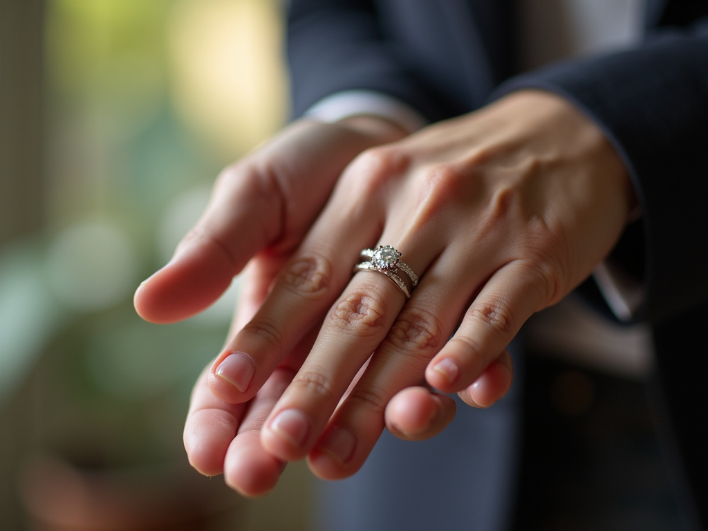 Ring on finger — women's wedding bands