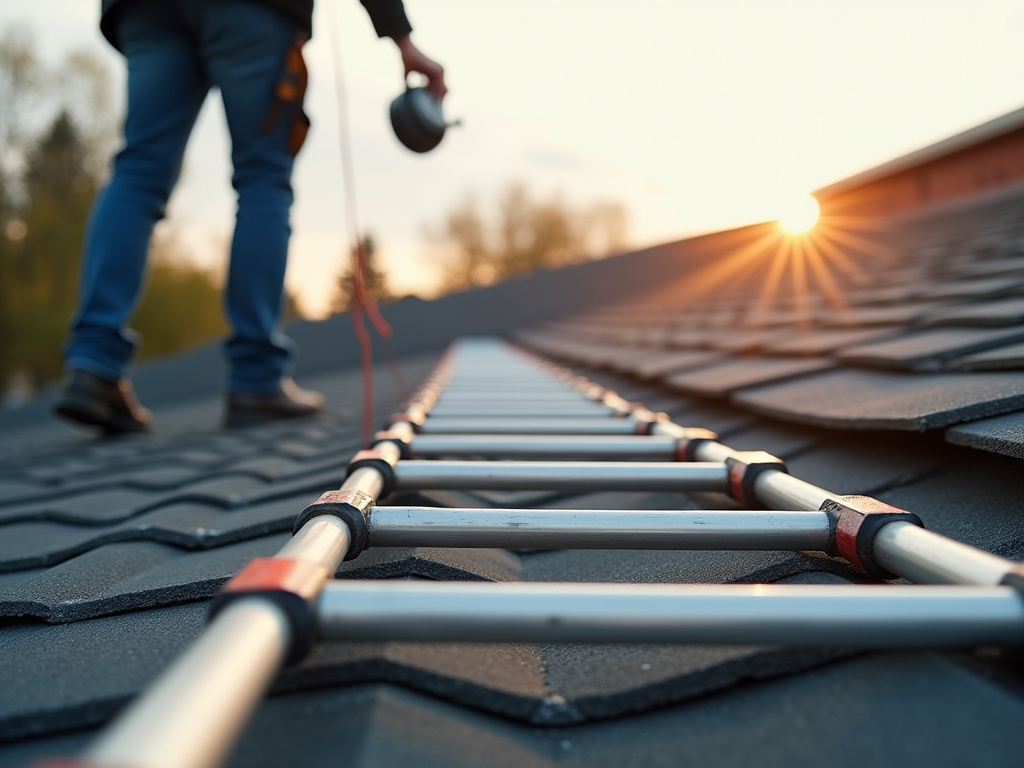 Roof inspection ladder — roofing dacula ga