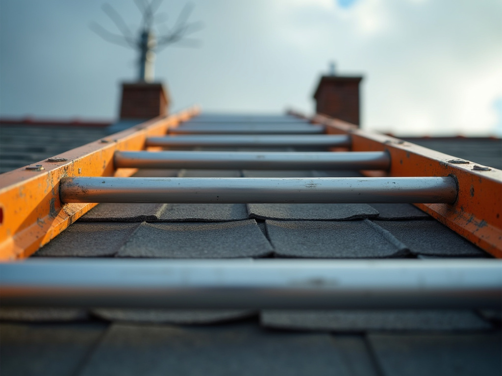 Roofing contractor ladder — commercial roofing dacula ga