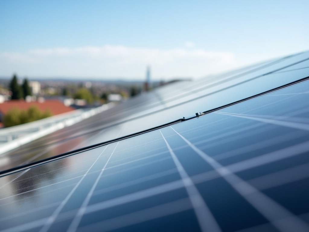 Rooftop solar array — bus station solar lighting