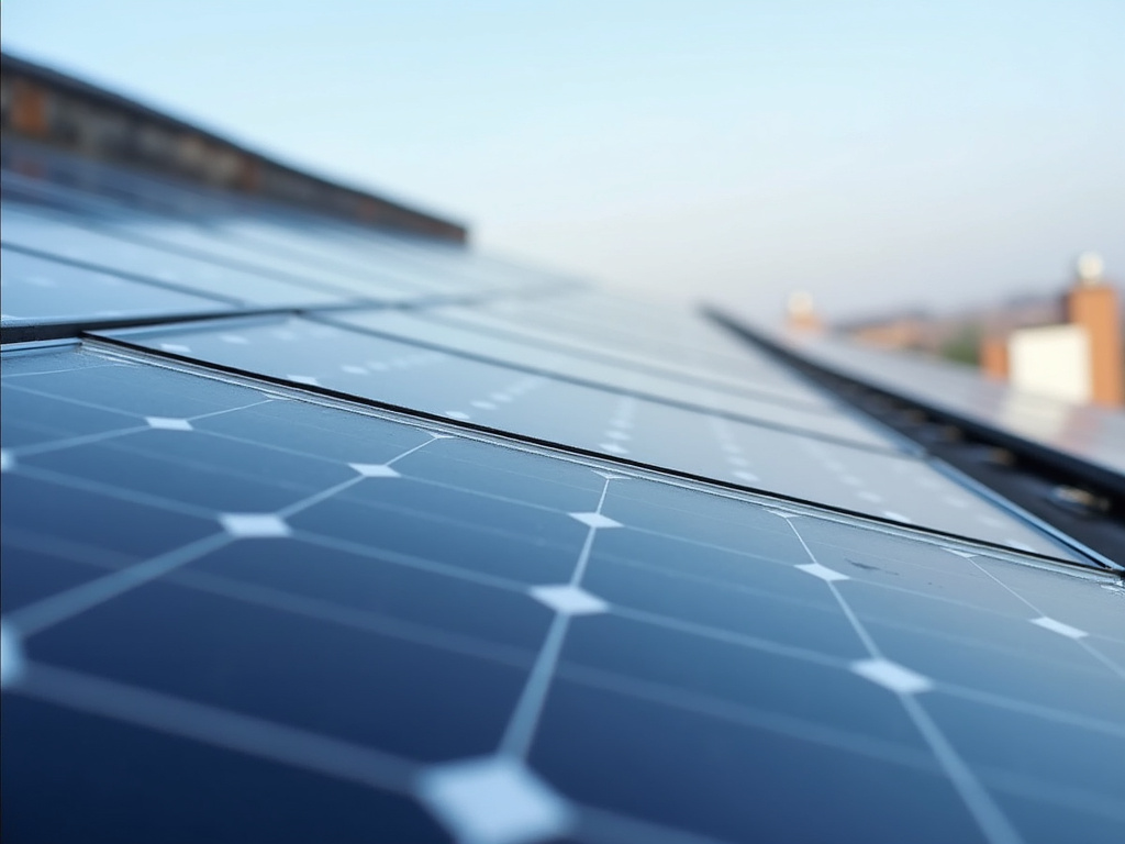 Rooftop solar panels — bus station solar lighting