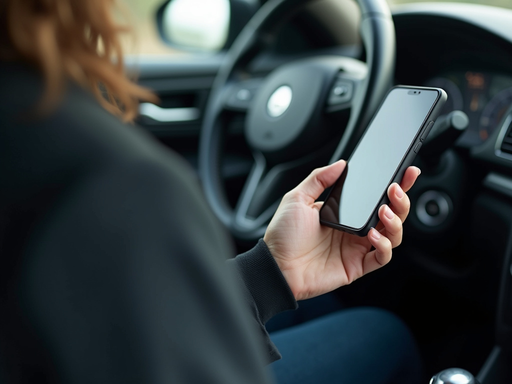 Smartphone in car — los angeles distracted driving accident lawyer