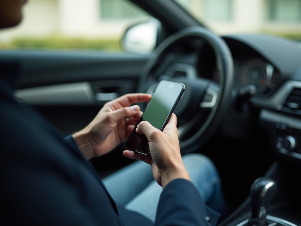 Smartphone in car — los angeles distracted driving accident lawyer