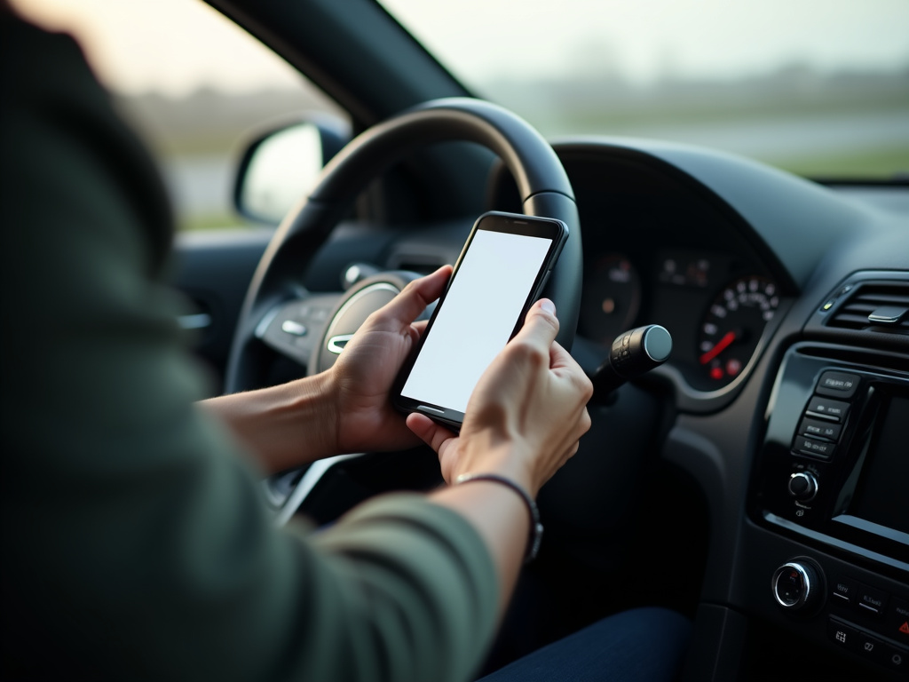 Smartphone in car — los angeles distracted driving accident lawyer