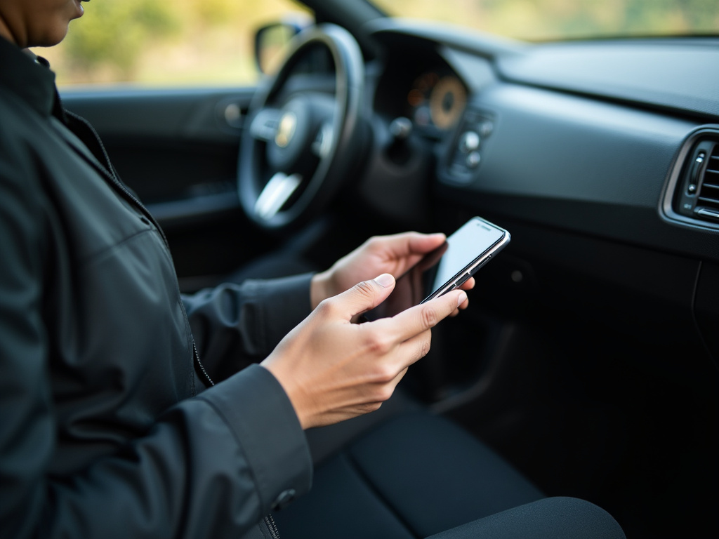 Smartphone in car — los angeles distracted driving accident lawyer