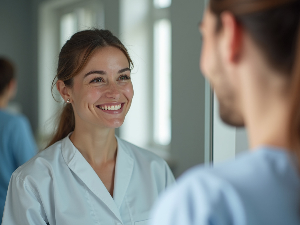Smiling patient mirror — invisalign coral springs
