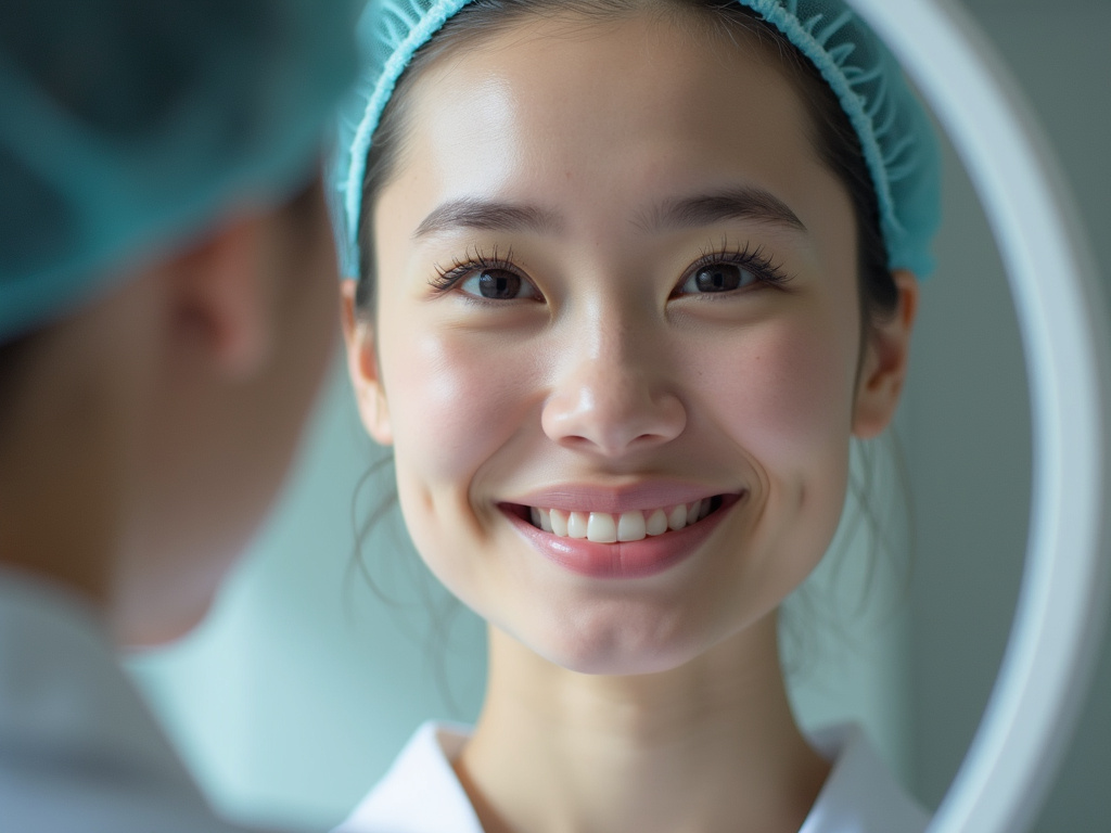 Smiling patient mirror — invisalign coral springs