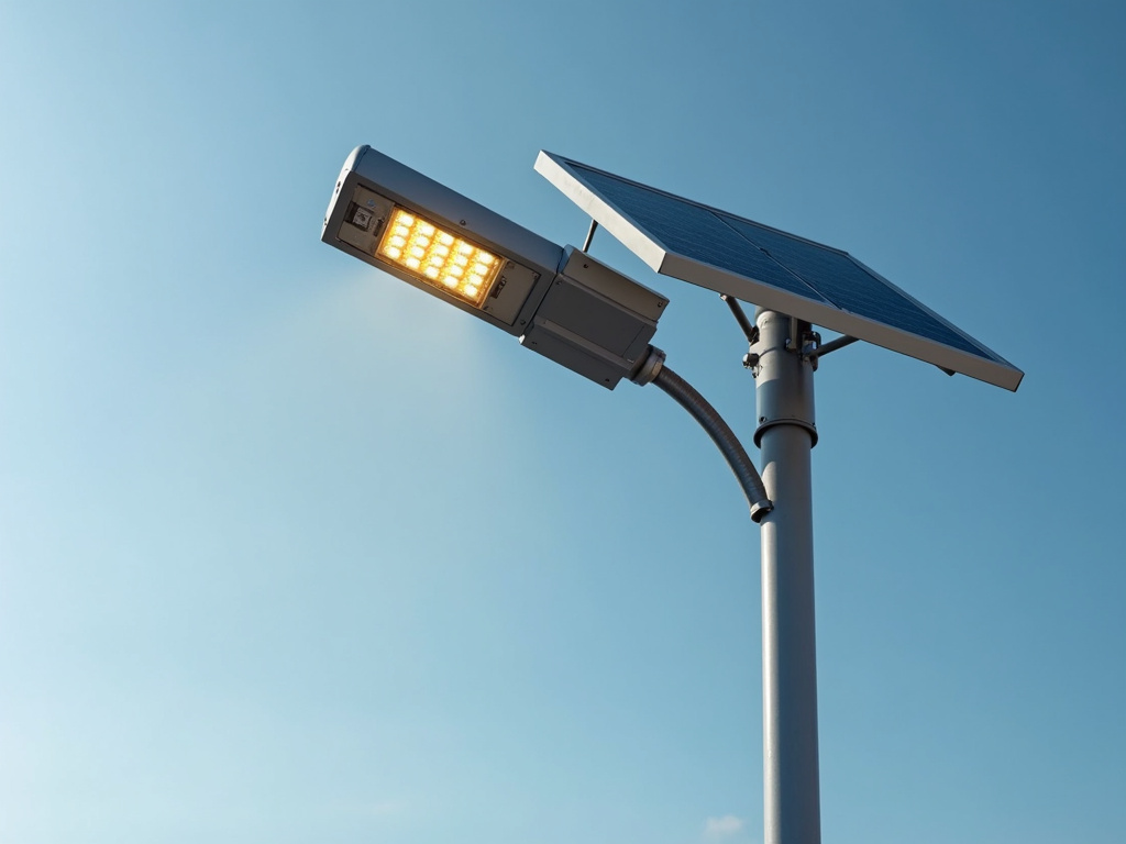Solar panel streetlight — bus station solar lighting