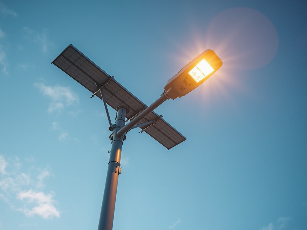 Solar panel streetlight — bus station solar lighting