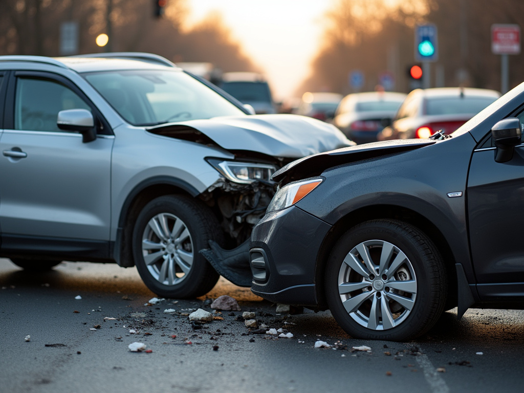 Traffic collision scene — los angeles distracted driving accident lawyer