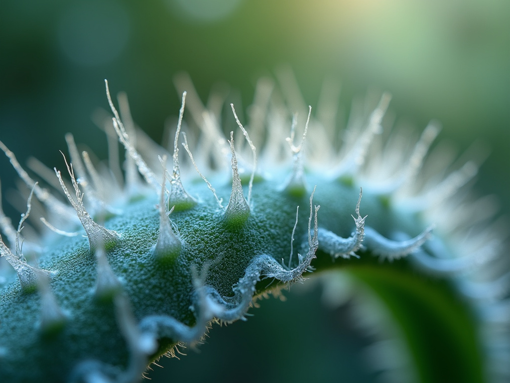 Trichome macro shot — cannabis flower