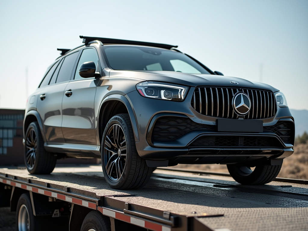 Vehicle on flatbed — car shipping Texas